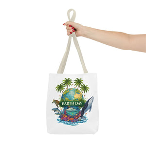 Vibrant Earth Day Tote Bag Ocean Wildlife Reusable - Dipaliz - Bags