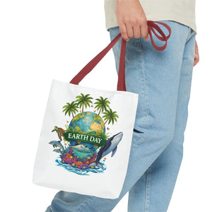 Vibrant Earth Day Tote Bag Ocean Wildlife Reusable - Dipaliz - Bags