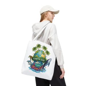 Vibrant Earth Day Tote Bag Ocean Wildlife Reusable - Dipaliz - Bags