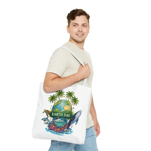 Vibrant Earth Day Tote Bag Ocean Wildlife Reusable - Dipaliz - Bags