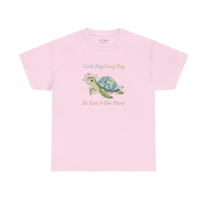 Earth Day Turtle Tee, ?Earth Every be Kind to our Planet’ Eco Shirt - Light Pink / s - T-shirt
