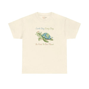 Earth Day Turtle Tee, ?Earth Every be Kind to our Planet’ Eco Shirt - Natural / s - T-shirt