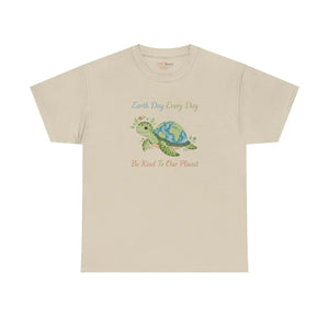 Earth Day Turtle Tee, ?Earth Every be Kind to our Planet’ Eco Shirt - Sand / s - T-shirt