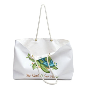 Earth Day Turtle Weekender Bag - Eco Canvas Travel Tote - Dipaliz - Luggage & Bags