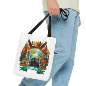 Eco-friendly Earth Day Forest Animals Tote Bag - Dipaliz - Bags