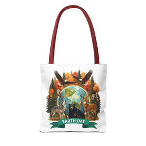 Eco-friendly Earth Day Forest Animals Tote Bag - Dipaliz - Bags