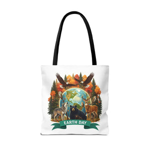 Eco-friendly Earth Day Forest Animals Tote Bag - Dipaliz - Bags