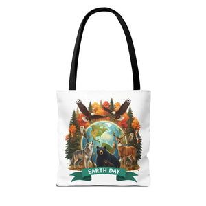 Eco-friendly Earth Day Forest Animals Tote Bag - Dipaliz - Bags