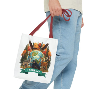 Eco-friendly Earth Day Forest Animals Tote Bag - Dipaliz - Bags