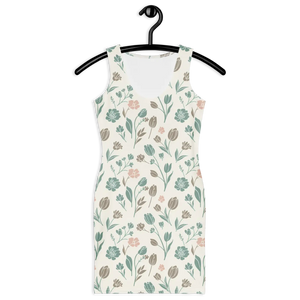 Earthy Floral Bodycon – Slim Fit Botanical - Dipaliz - Dresses - s