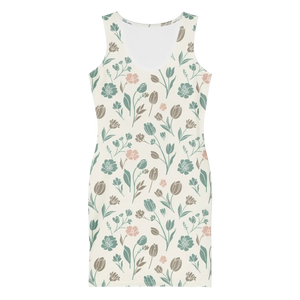 Earthy Floral Bodycon – Slim Fit Botanical - Dipaliz - Dresses - s