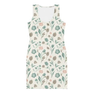 Earthy Floral Bodycon – Slim Fit Botanical - Dipaliz - Dresses - s