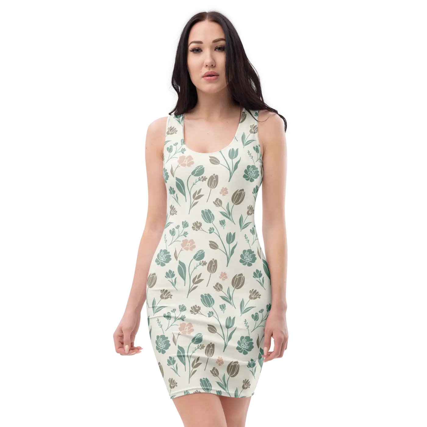 slim fit dresses Earthy Floral Bodycon - Slim Fit Botanical