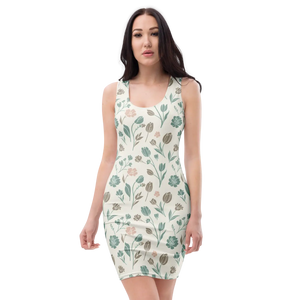 Earthy Floral Bodycon – Slim Fit Botanical - Dipaliz - Dresses - s