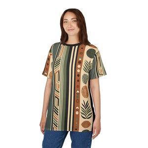 Earthy Pattern Unisex Bohemian Style Shirt for Nature Lovers - Dipaliz - Black Stitching / 4 Oz. / s - T-shirts