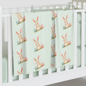 Bunny Baby Swaddle – Pastel Easter Eggs Jersey - Dipaliz - Swaddling Blankets