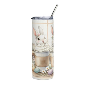 Cute Easter Bunny Coffee Tumbler Stainless Steel - Dipaliz - Tumblers