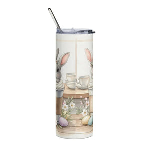 Cute Easter Bunny Coffee Tumbler Stainless Steel - Dipaliz - Tumblers