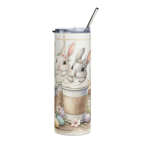 Cute Easter Bunny Coffee Tumbler Stainless Steel - Dipaliz - Tumblers