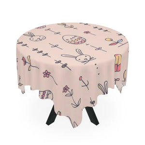 Easter Bunny Pink Tablecloth - Elegant Polyester Design - Dipaliz - one Size / White - Tablecloths