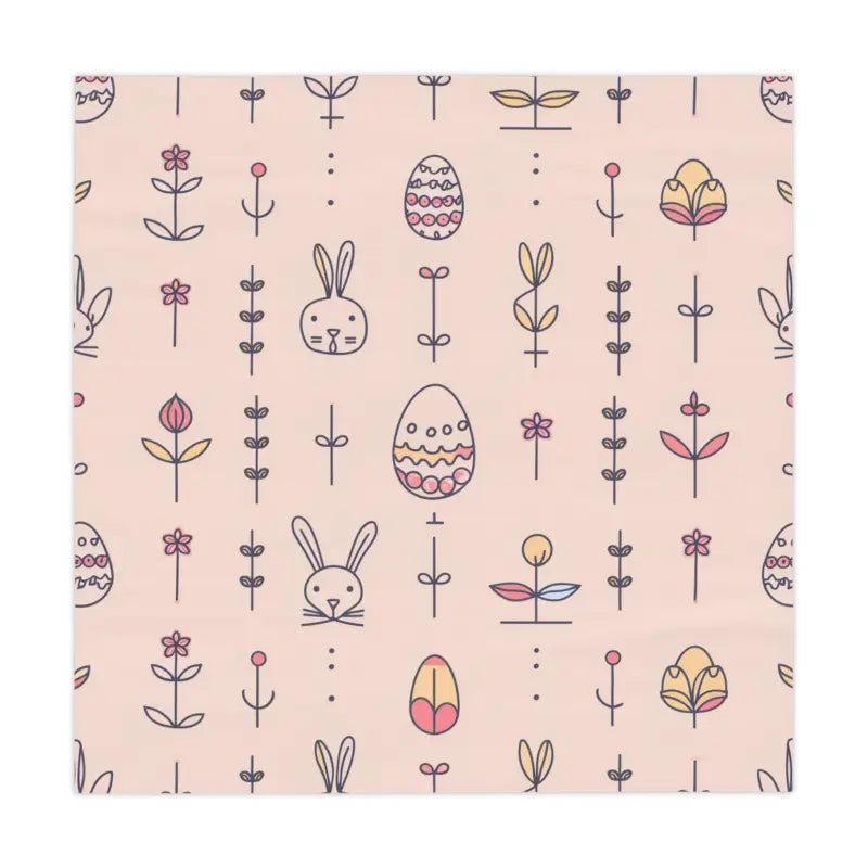 Hop Into Easter with a Charming Bunny Pink Tablecloth - one Size / White Home Decor