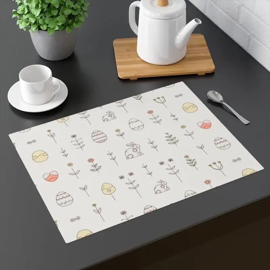 Easter Eggs and Bunny Dining Table Placemat - 18’’ × 14’’ Home Decor