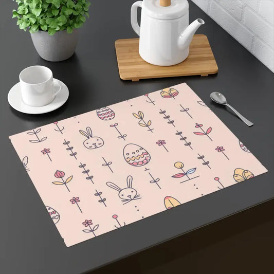 Easter Eggs and Bunny Dining Table Placemat 1pc - 18’’ × 14’’ Home Decor