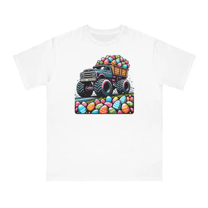 Easter Eggs Truck Organic Tee - Colorful Comfort Style - Dipaliz - White / s - T-shirts