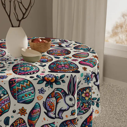 Whimsical Easter Eggs Wonderland Tablecloth for Dining Magic - one Size / White Home Decor