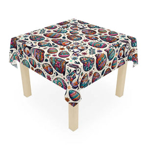 Easter Eggs Tablecloth - Vibrant Spring Dining Decor - Dipaliz - one Size / White - Tablecloths