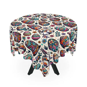 Easter Eggs Tablecloth - Vibrant Spring Dining Decor - Dipaliz - one Size / White - Tablecloths