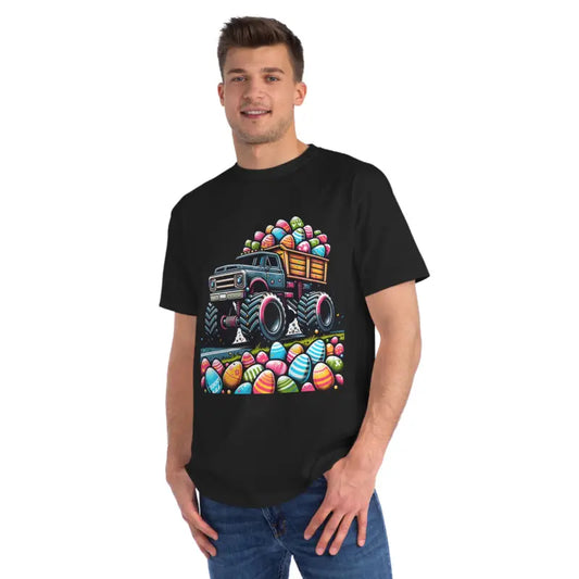 Hop Into Easter Fun: Eco-friendly Tee with Eggs - Black / s T-shirt