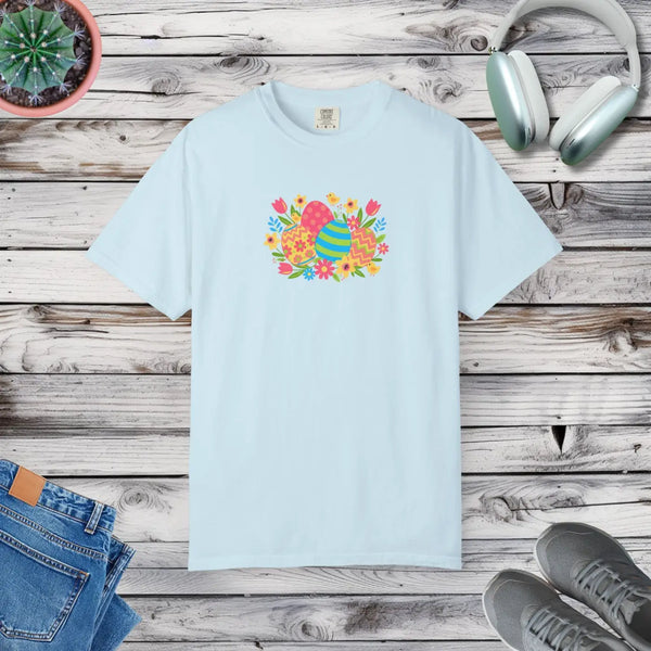 Easter Floral Eggs T-shirt - Chambray / s
