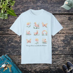Easter Floral Wishes Unisex Tee - Bunny Kisses Spring Style - Dipaliz - Chambray / s - T-shirts