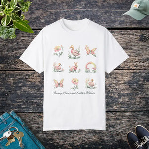 Easter Floral Wishes Unisex Tee - Bunny Kisses Spring Style - Dipaliz - White / s - T-shirts