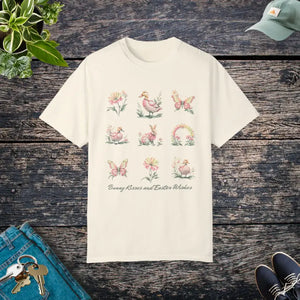 Easter Floral Wishes Unisex Tee - Bunny Kisses Spring Style - Dipaliz - Ivory / s - T-shirts