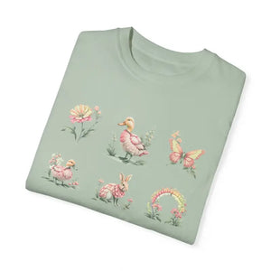 Easter Floral Wishes Unisex Tee - Bunny Kisses Spring Style - Dipaliz - T-shirts
