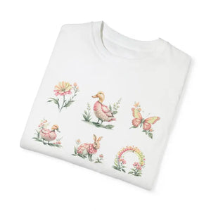 Easter Floral Wishes Unisex Tee - Bunny Kisses Spring Style - Dipaliz - T-shirts