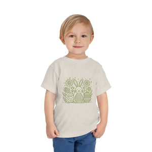 Bunny Toddler Tee - Colorful Short Sleeve Easter Shirt - Dipaliz - Heather Dust / 2t - Baby & Tops