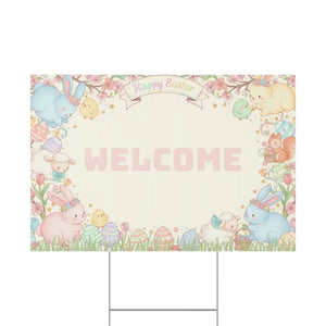 Easter Bunny Plastic Yard Sign - Egg Welcome Spring Decor - Dipaliz - Home