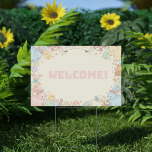 Easter Bunny Plastic Yard Sign - Egg Welcome Spring Decor - Dipaliz - Home