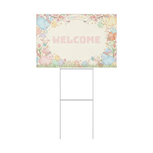 Easter Bunny Plastic Yard Sign - Egg Welcome Spring Decor - Dipaliz - Home