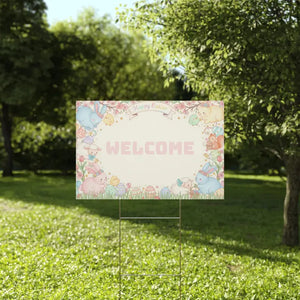 Easter Bunny Plastic Yard Sign - Egg Welcome Spring Decor - Dipaliz - Home