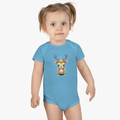 Cute Deer Baby Onesie with Easy Snap Closure for Quick Changes - Kids Clothes