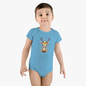 Cute Deer Onesie - Easy Snap Closure Baby Top - Dipaliz - Blue / Nb (0-3m) - & Toddler Tops