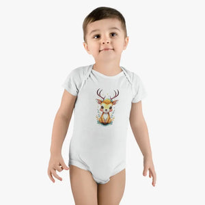 Cute Deer Onesie - Easy Snap Closure Baby Top - Dipaliz - White / Preemie - & Toddler Tops