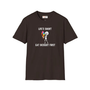 Eat Dessert First T-shirt, Life’s Short Funny Ice Cream Skeleton Tee - T-shirts