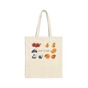 Bags - Eat Local Produce Canvas Tote - Farmers Market Bag - Dipaliz