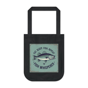 Stylish Organic Canvas Tote - Eat Fish Repeat - Dipaliz - Bags