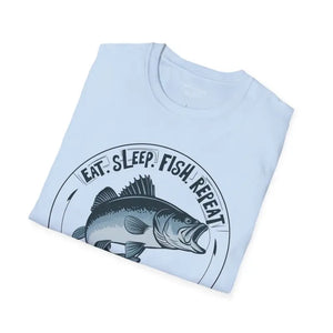 T-shirt - Eat Sleep Fish Repeat Unisex Softstyle Tee - Dipaliz